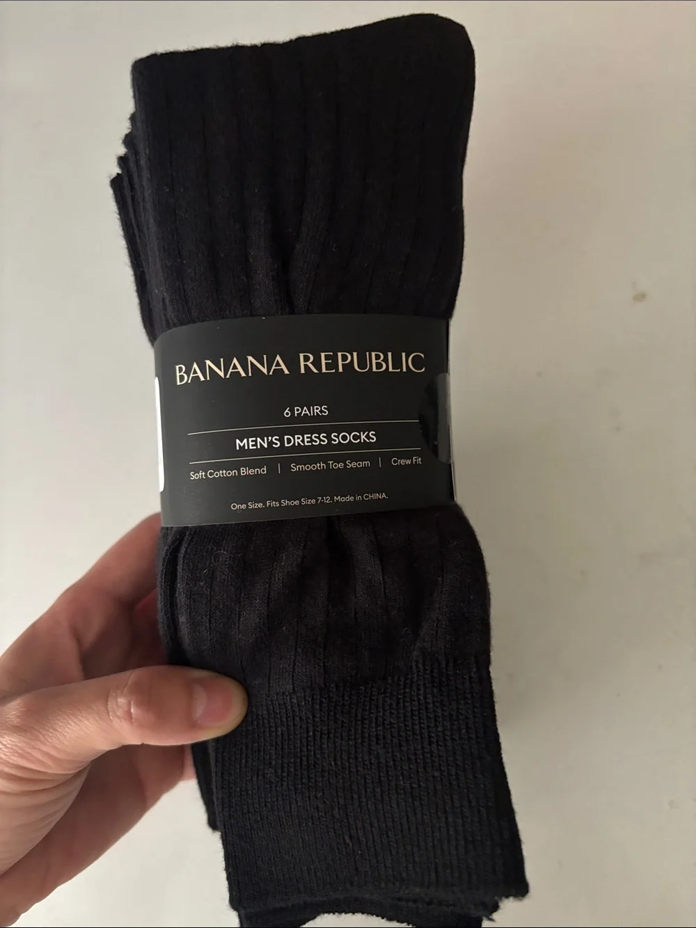 Banana Republic Men's Dress Socks - Black, 6 Pairs